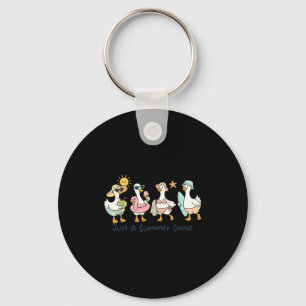 Porte-clés Été drôle oie plage canard mignon animal vacances