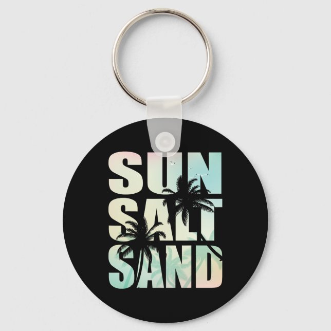 Porte-clés Été Rétro Soleil Sel Sable Plage Fille Voyage  (Recto)