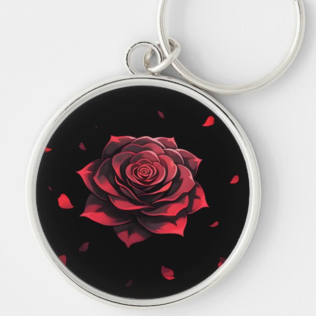 Porte-clés Eternal Crimson Rose Gothic Noir (Devant)