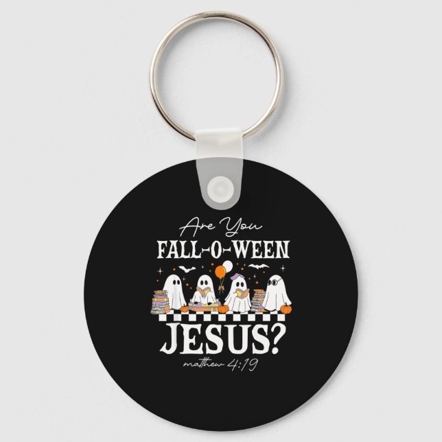 Porte-clés Êtes-vous Fall-o-ween Jésus Matthieu 4_19 Hallowee (Recto)