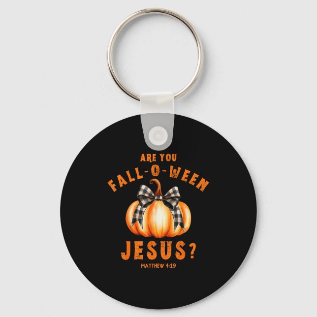 Porte-clés Êtes-vous Fall-o-ween Jésus Matthieu 4-19 Hallowee (Recto)