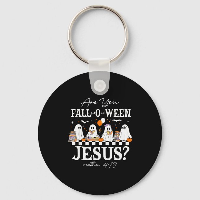Porte-clés Êtes-vous Fall-o-ween Jésus Matthieu 4_19 Hallowee (Recto)