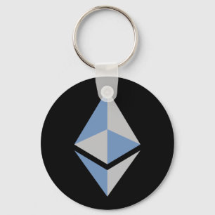 Porte-clés Ethereum ETH Gray & Blue Logo   Basic Keychain