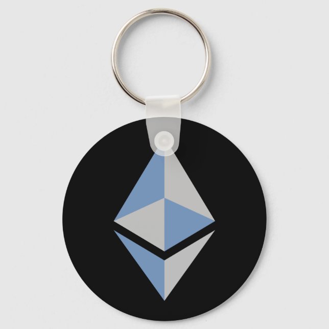 Porte-clés Ethereum ETH Gray & Blue Logo | Basic Keychain (Recto)