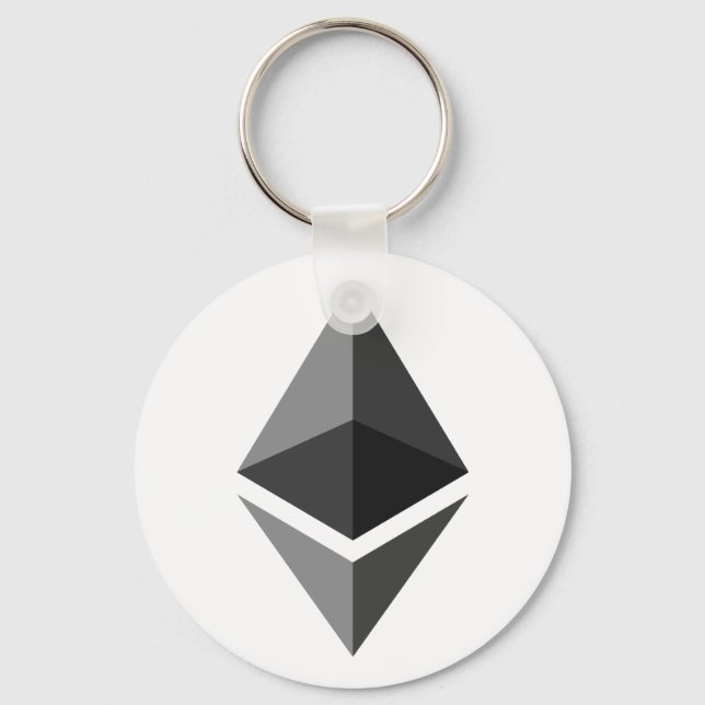 Porte-clés Ethereum Logo Keychain Simple Grey white crypto (Recto)