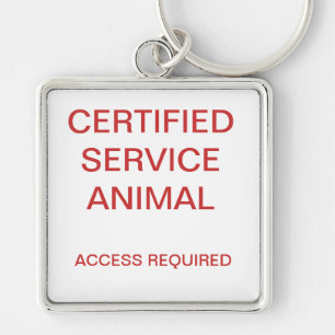 Porte-clés Étiquette de chien animale certifiée de service