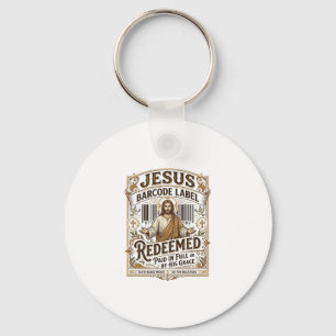 Porte-clés étiquette de code-barres Jésus Rachetée Jésus code