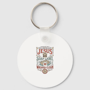 Porte-clés Étiquette de savon Jésus Lavé Propre Savon Jésus L