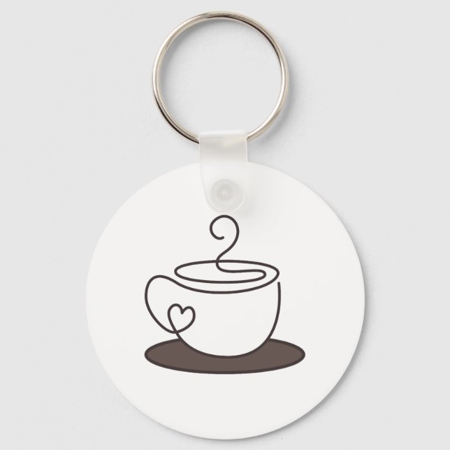 Porte-clés Étiquette de tasse à café (Recto)