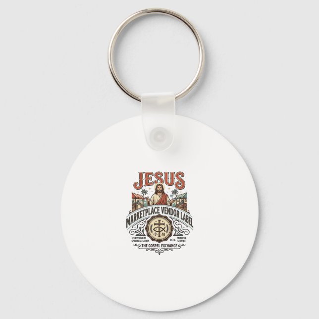 Porte-clés Étiquette de vendeur du marché de Jésus Marché de  (Recto)