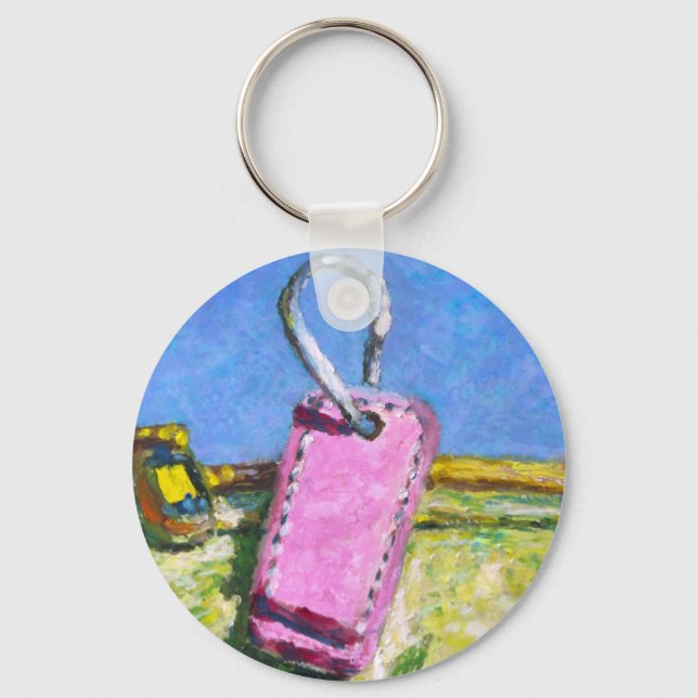 Porte-clés Étiquette Rose (Recto)