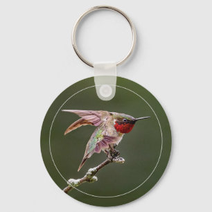 Porte-clés Étiquettes de colibri avec bordure