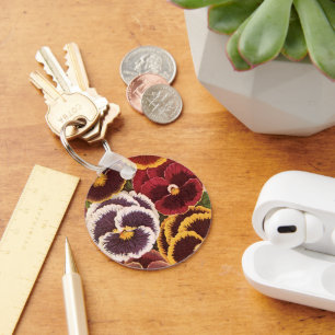 Porte-clés Étiquettes vintages de paquets de semences, Fleurs