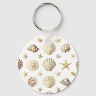 Porte-clés Étoile de mer coquillage côtier motif sans couture
