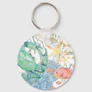 Porte-clés Étoile de mer corail coquillages Crab Poisson
