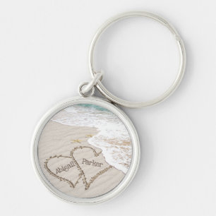 Porte-clés Étoile de mer du bord de mer et cœurs de plage