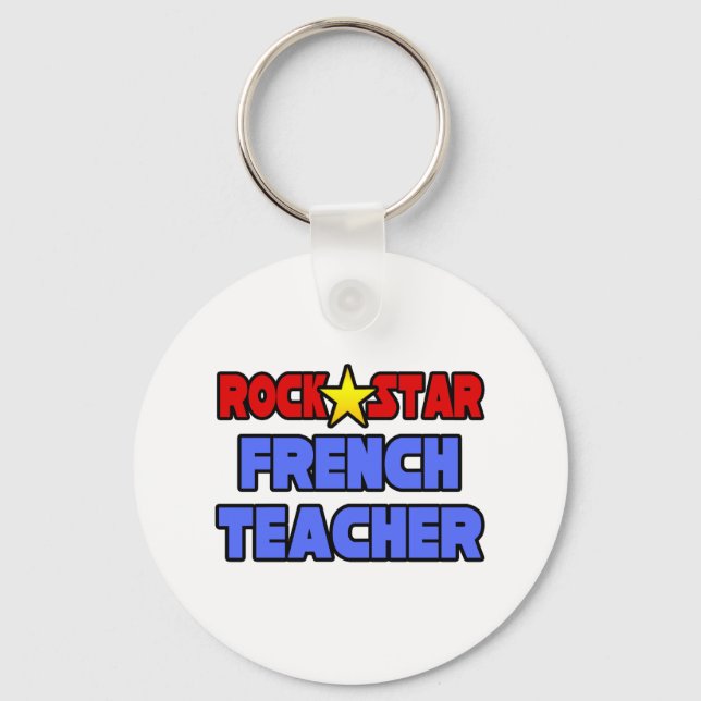 Porte-clés Étoile de rock Enseignant français (Recto)