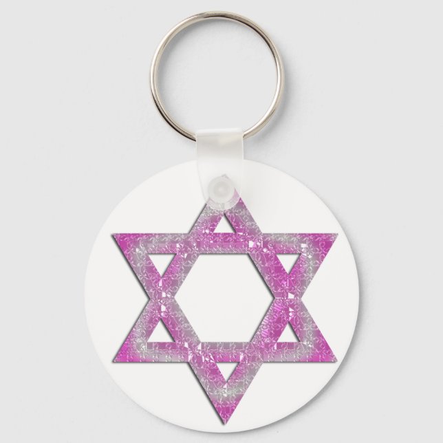 Porte-clés Étoile juive violette de David Design (Recto)