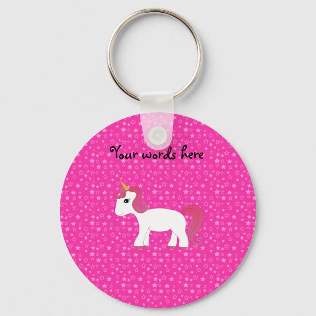 Porte-clés étoile rose Unicorne (Recto)