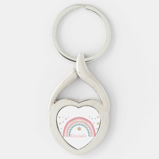 Porte-clés Étoiles Arc-en-ciel Mignonnes (Devant)