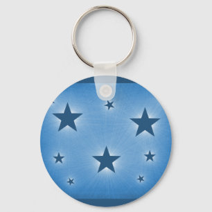Porte-clés Étoiles dans le Porte - clé du ciel nocturne, bleu