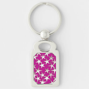 Porte-clés étoiles d'argent sur améthyste violet