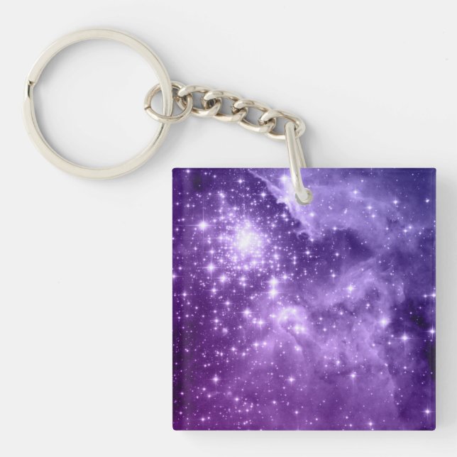 Porte-clés Étoiles de magie violette (Devant)