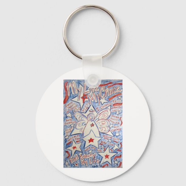 Porte-clés Étoiles et rayures Angel (Recto)