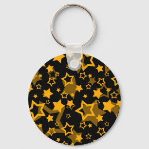 Porte-clés Étoiles Jaune Doré Pailleté Design