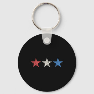 Porte-clés Étoiles rouges blanches bleues du 4 juillet Mignon
