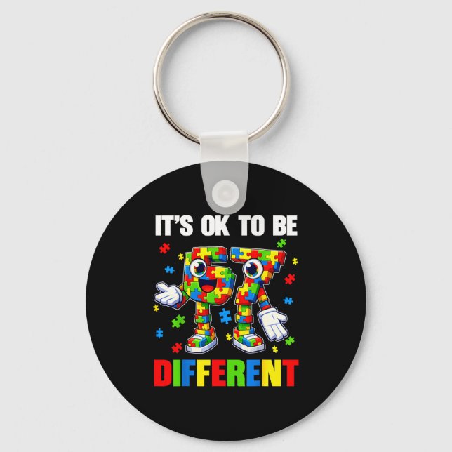 Porte-clés Être différent 67 six sept puzzle autisme (Recto)