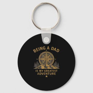 Porte-clés Être papa est la plus grande aventure boussole vin