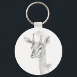 Porte-clés Étude Gazelle dans le crayon Bouton de base Bouton<br><div class="desc">Gazelle Etude au crayon 5, 7 cm Bouton de base Clé Bouton Ring par guide safari,  artiste et sculpteur Paul.S.Foster.</div>