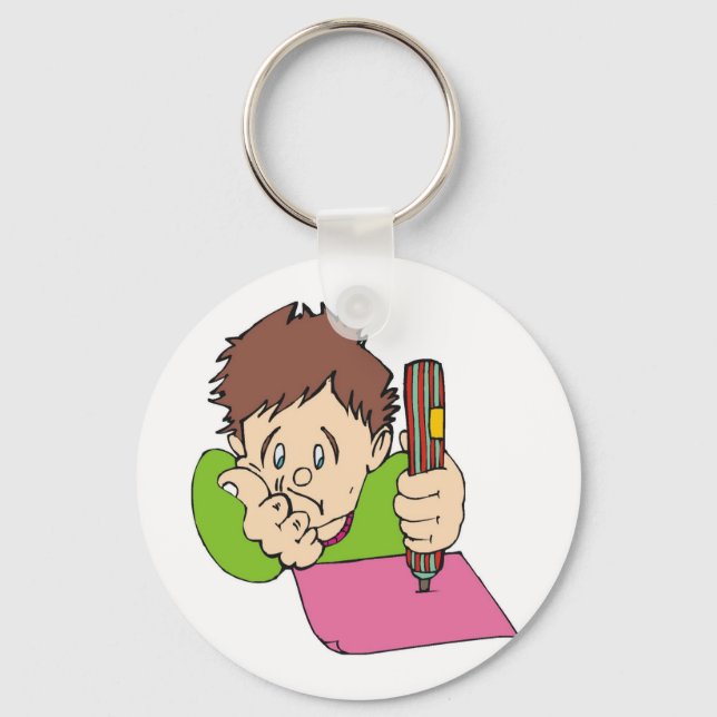 Porte-clés Étudiants qui étudient dur (Recto)