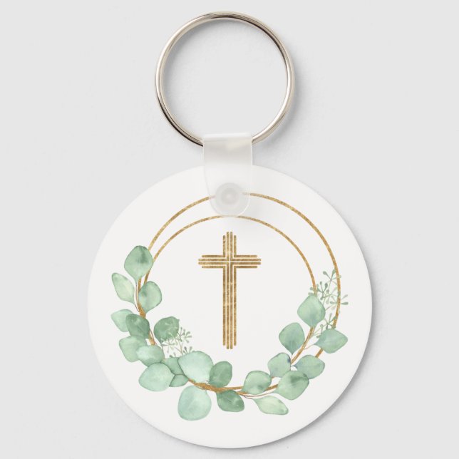 Porte-clés Eucalyptus Gold Cross (Recto)