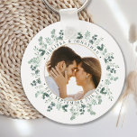Porte-clés Eucalyptus Green Mariage photo personnalisé<br><div class="desc">Ajoutez la touche finale à votre mariage avec cette photo personnalisée de mariage de verdure botanique eucalyptus porte - clé. Parfait comme les faveurs de mariage à tous vos invités. Customisez ces faveurs de mariage avec votre photo mariage préférée, photo nouvellement mariée, et personnalisez avec le nom et la date....</div>