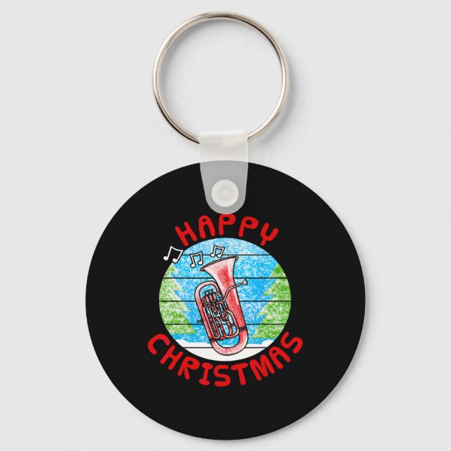 Porte-clés Euphonium Christmas Br Et Musicien Professeur De M (Recto)