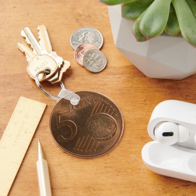 Porte-clés Euro 5 Cent pièce d'argent (Bureau)