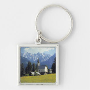 Porte-clés Europe, Autriche, Gosau. La flèche de l'église