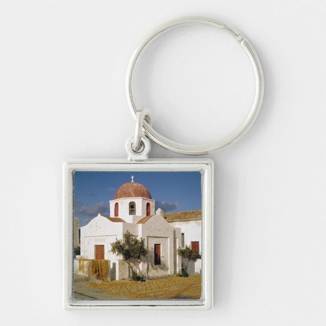 Porte-clés Europe, Grèce, Mykonos. Les filets de pêche sèchen (Devant)