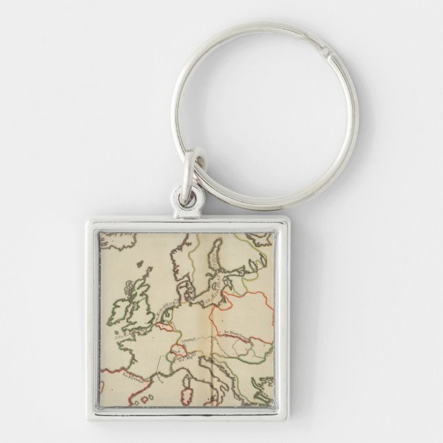 Porte-clés Europe, montagnes et rivières (Devant)