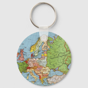 Porte-clés Europe vintage Carte générale du XXe siècle