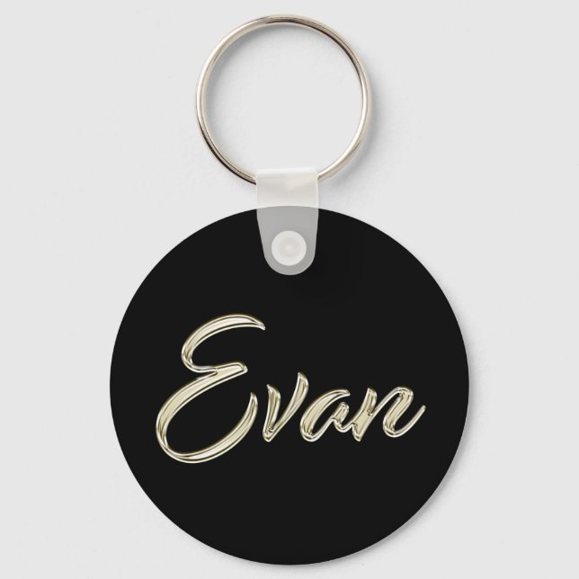 Porte-clés Evan Name whitegold Button (Recto)