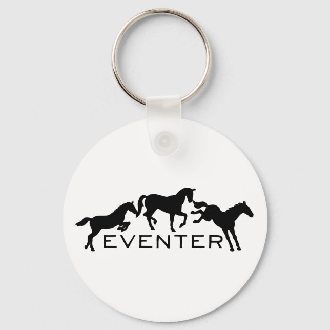 Porte-clés Eventer avec trois Chevaux de saut (Recto)