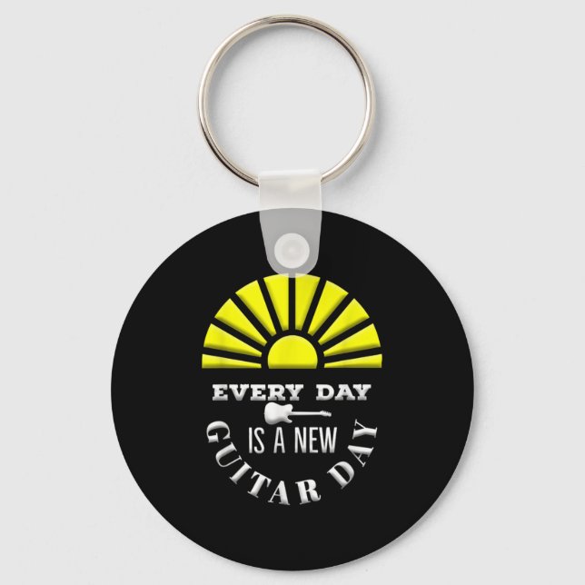 Porte-clés Everyday Is A New Guitar Day Funny Quote Guitarist (Recto)