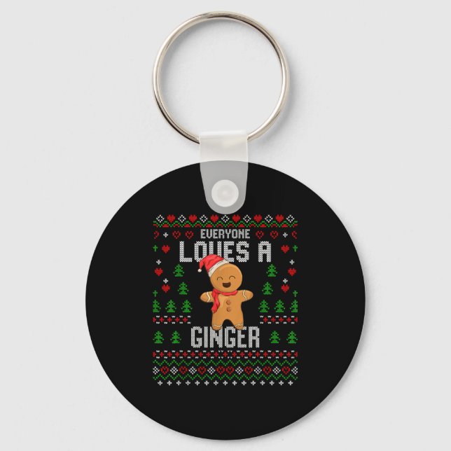 Porte-clés Everyone Loves A Ginger Red Hair Ugly Christmas Gi (Recto)