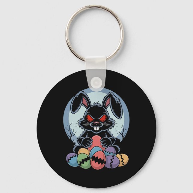 Porte-clés Evil Easter Bunny Scary Horror Rabbit Red Eyes Mon (Recto)