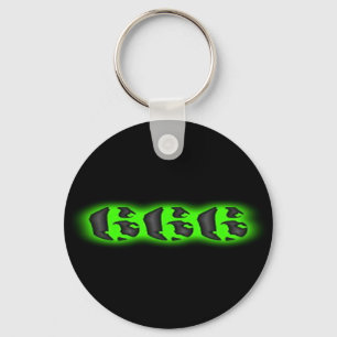 Porte-clés Evil Mark of the Beast Green 666 Keychain