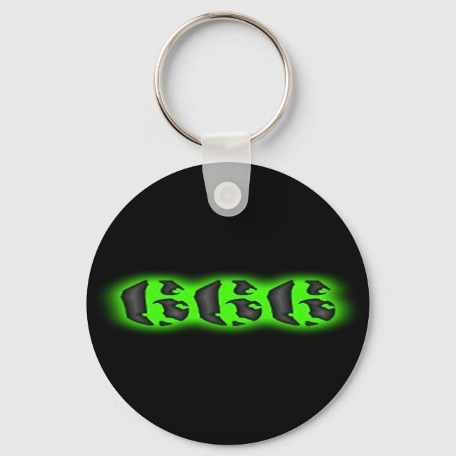 Porte-clés Evil Mark of the Beast Green 666 Keychain (Recto)