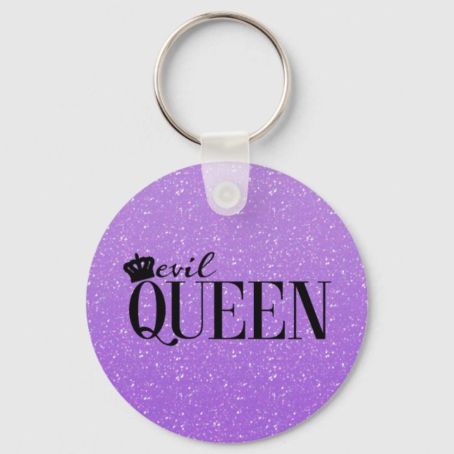 Porte-clés EVIL QUEEN Pailleté Violet Glam (Recto)
